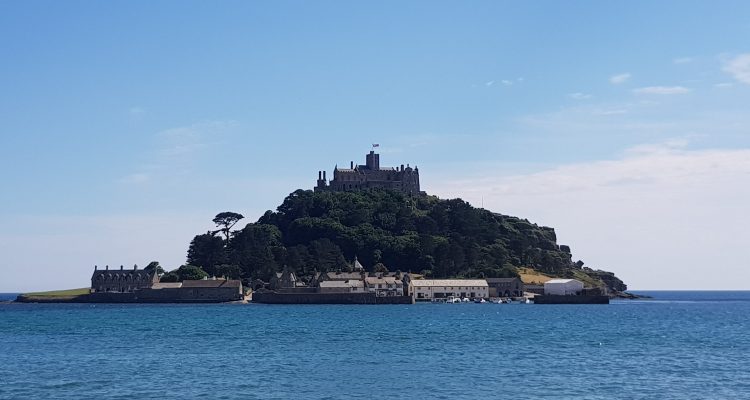 St Michael's Mount at high tide, South West Coast Path