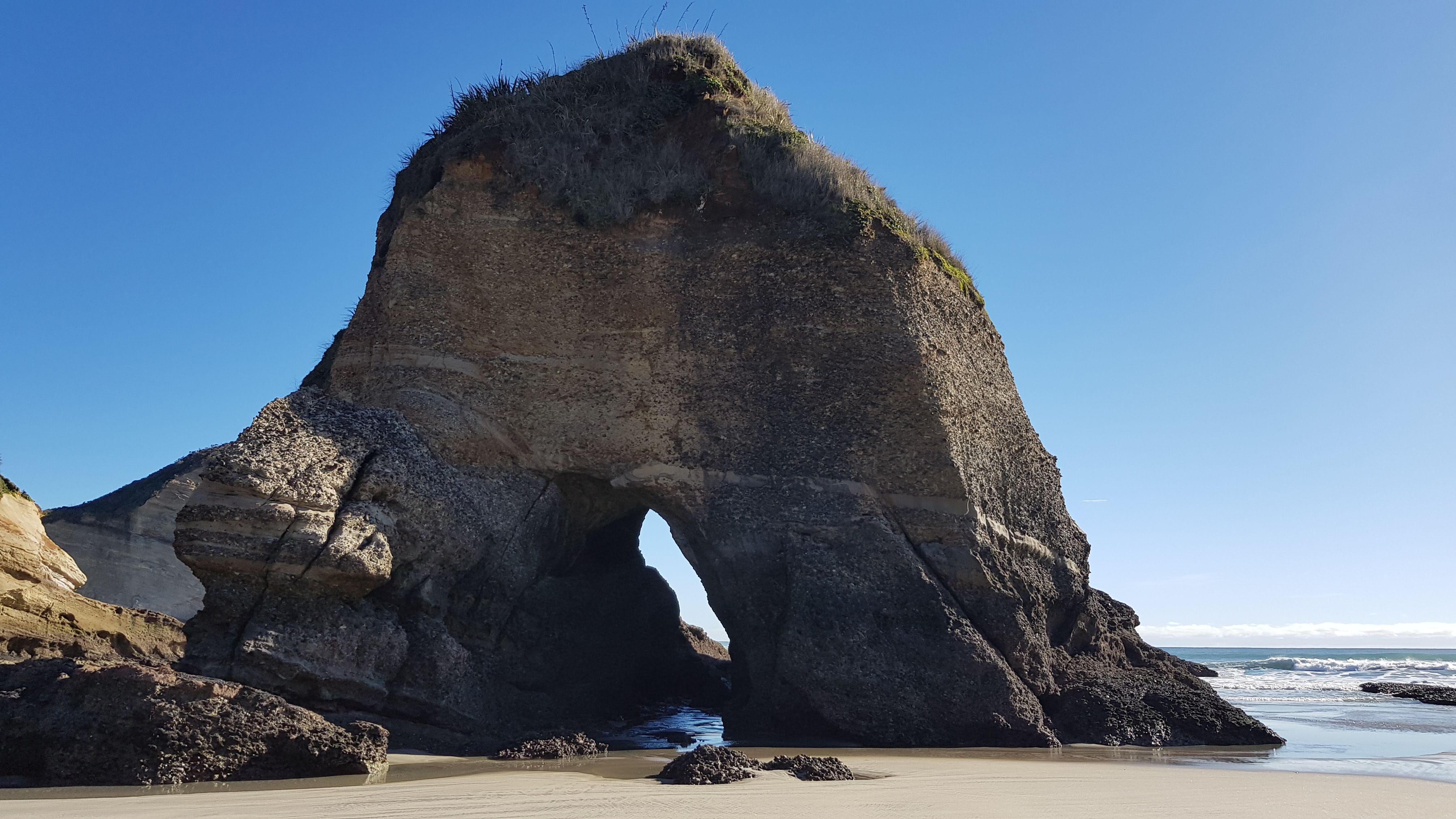 Giant rock arches on Wharariki Beach