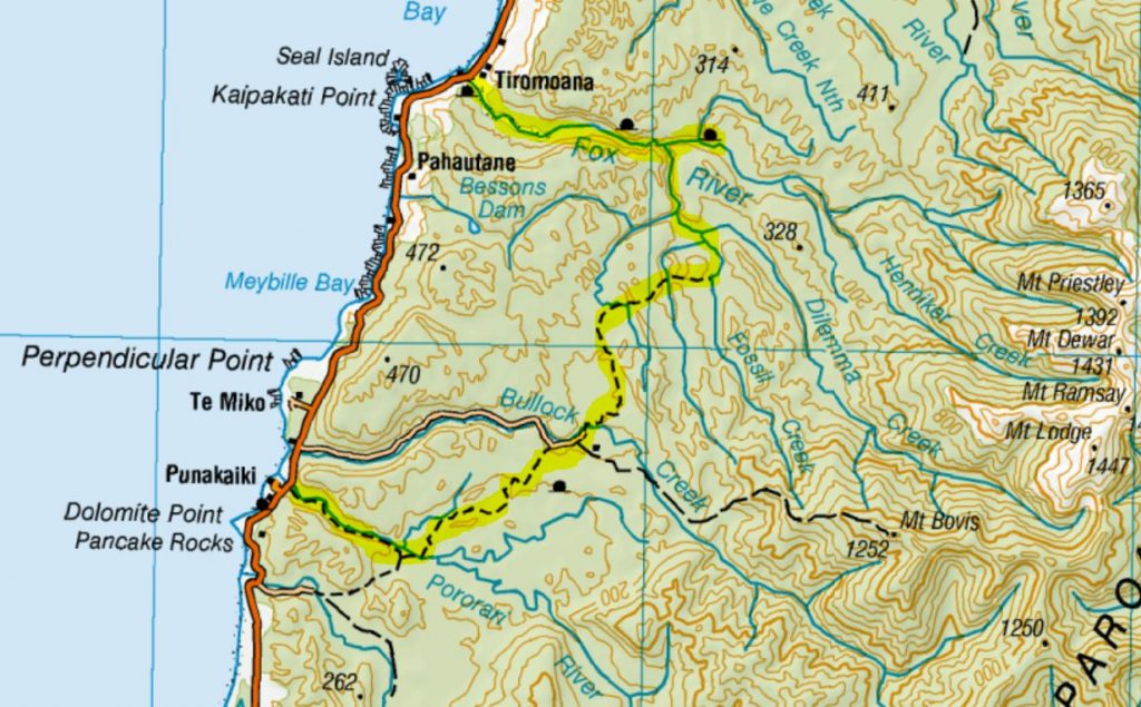 The Inland Pack Track map