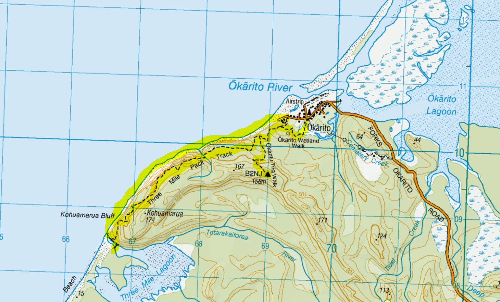 Ōkārito Coastal Walk map