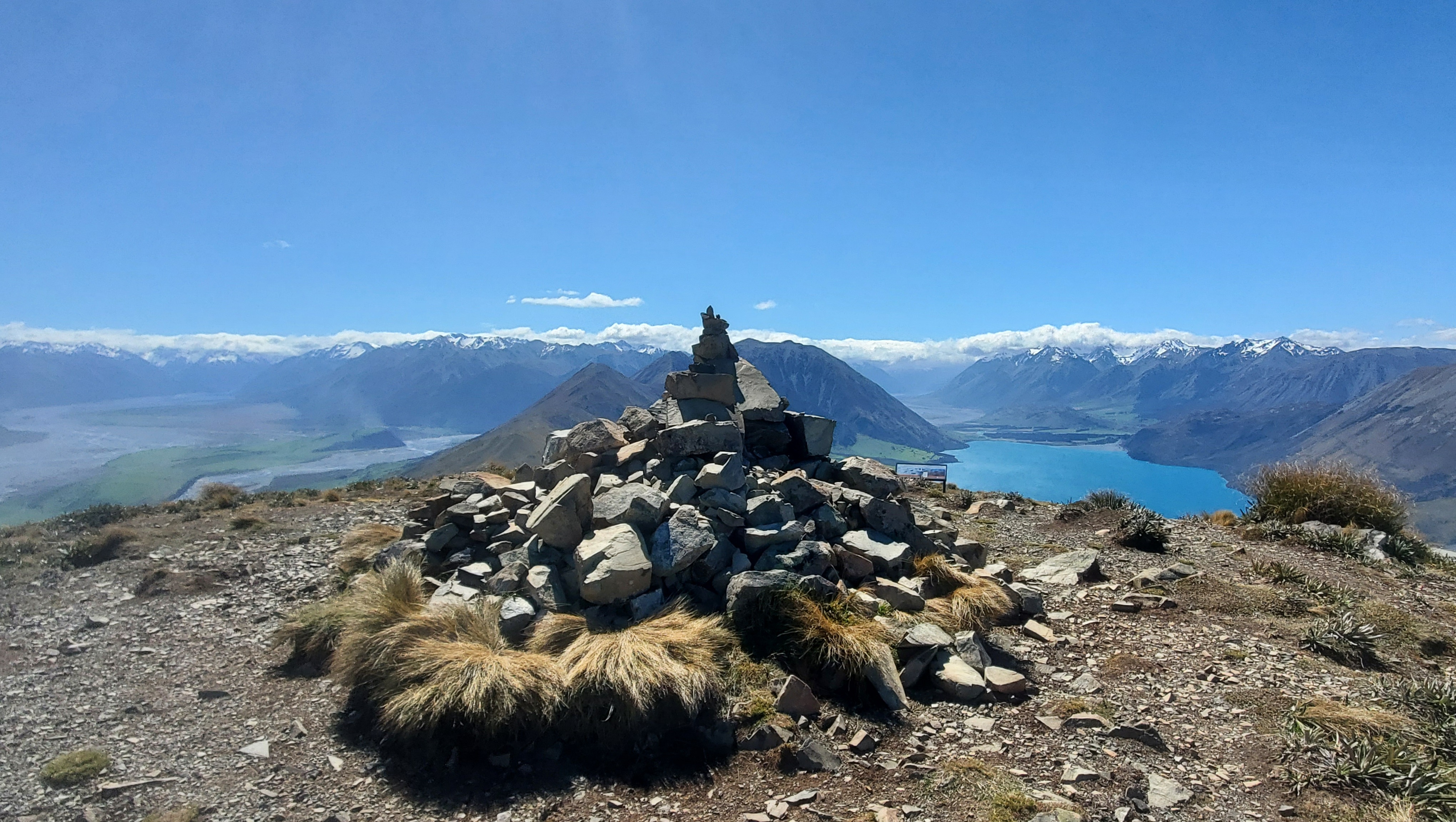 Views of the braided rivers and Lake Coleridge from Peak Hill