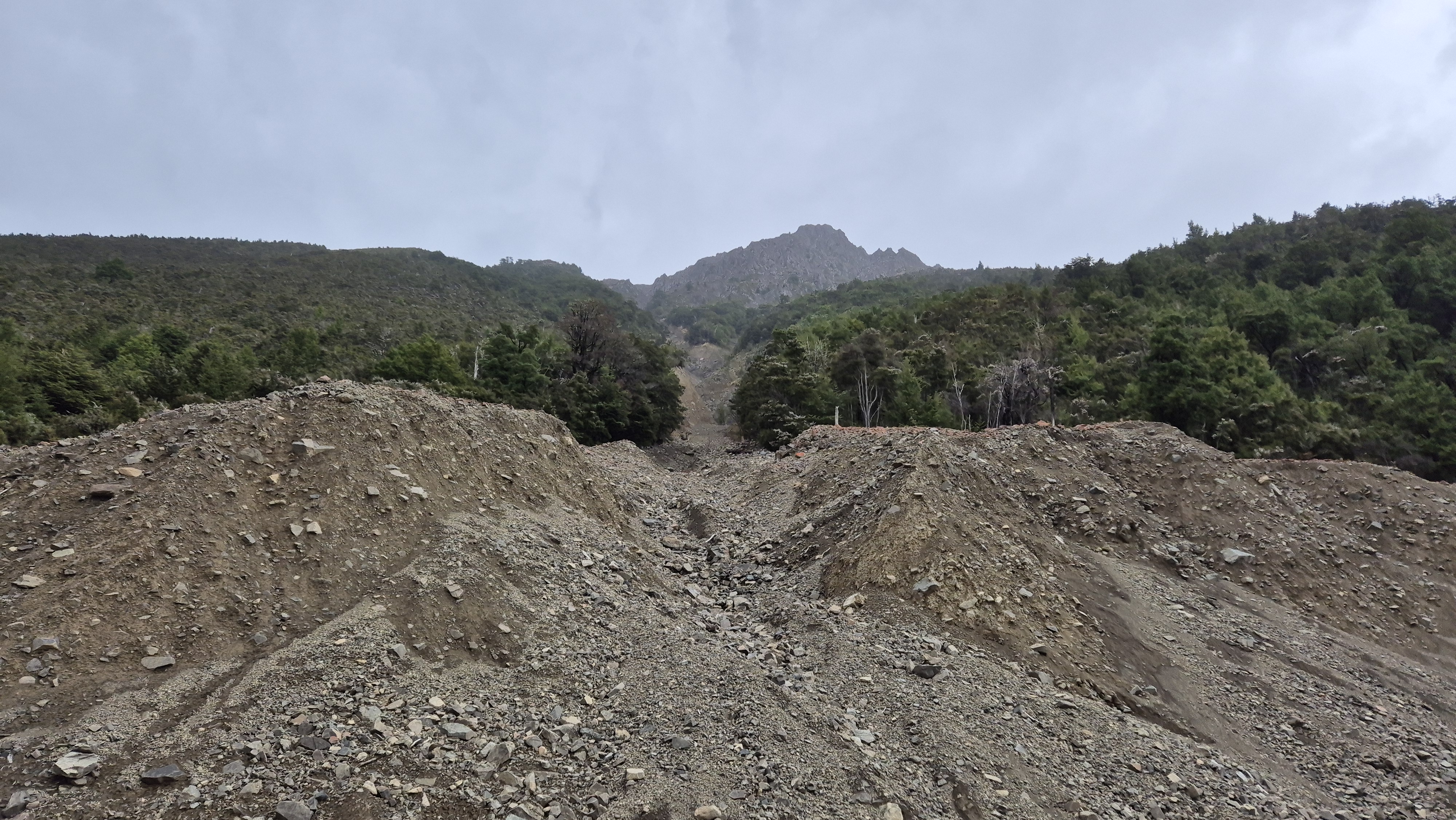 Beneath the slip on Gosling Stream