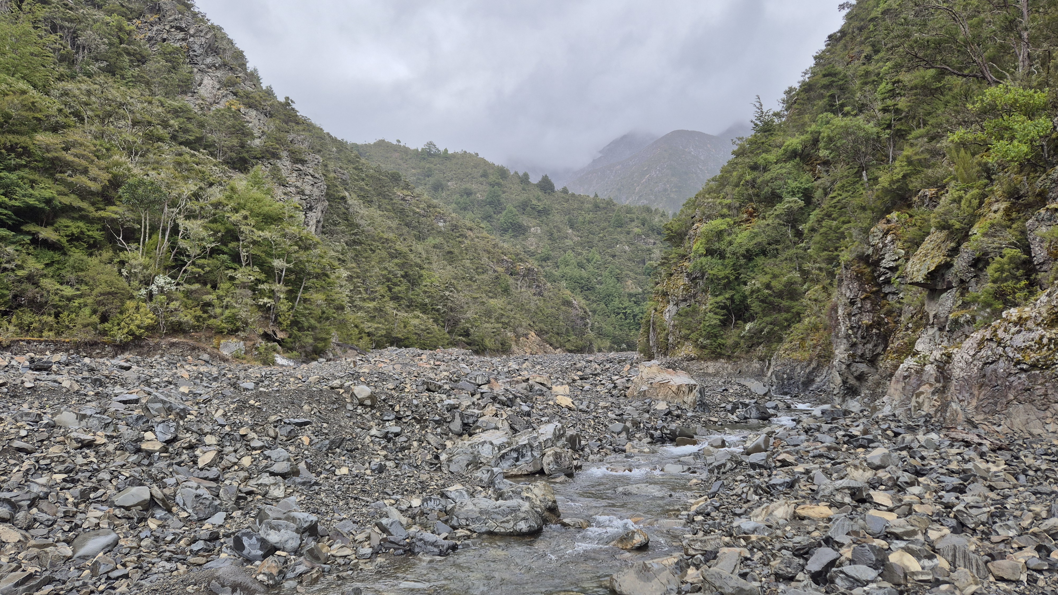 Heading up Gosling Stream towards Gosling Hut