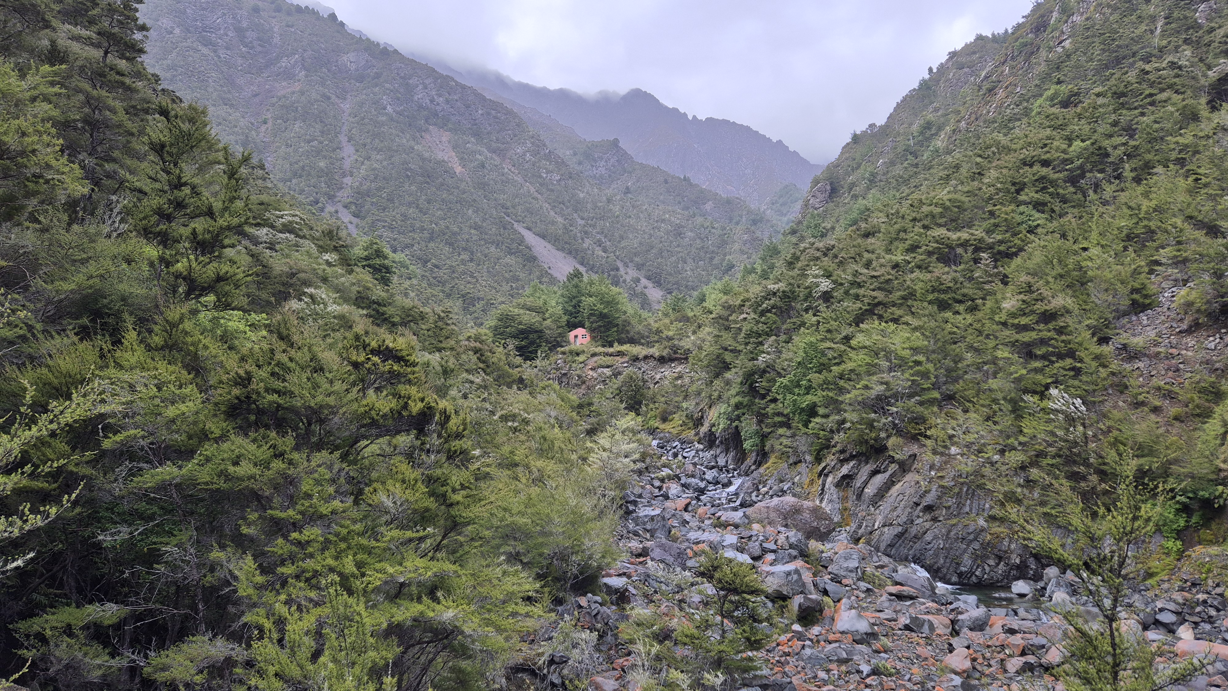 Gosling Hut from Gosling Stream