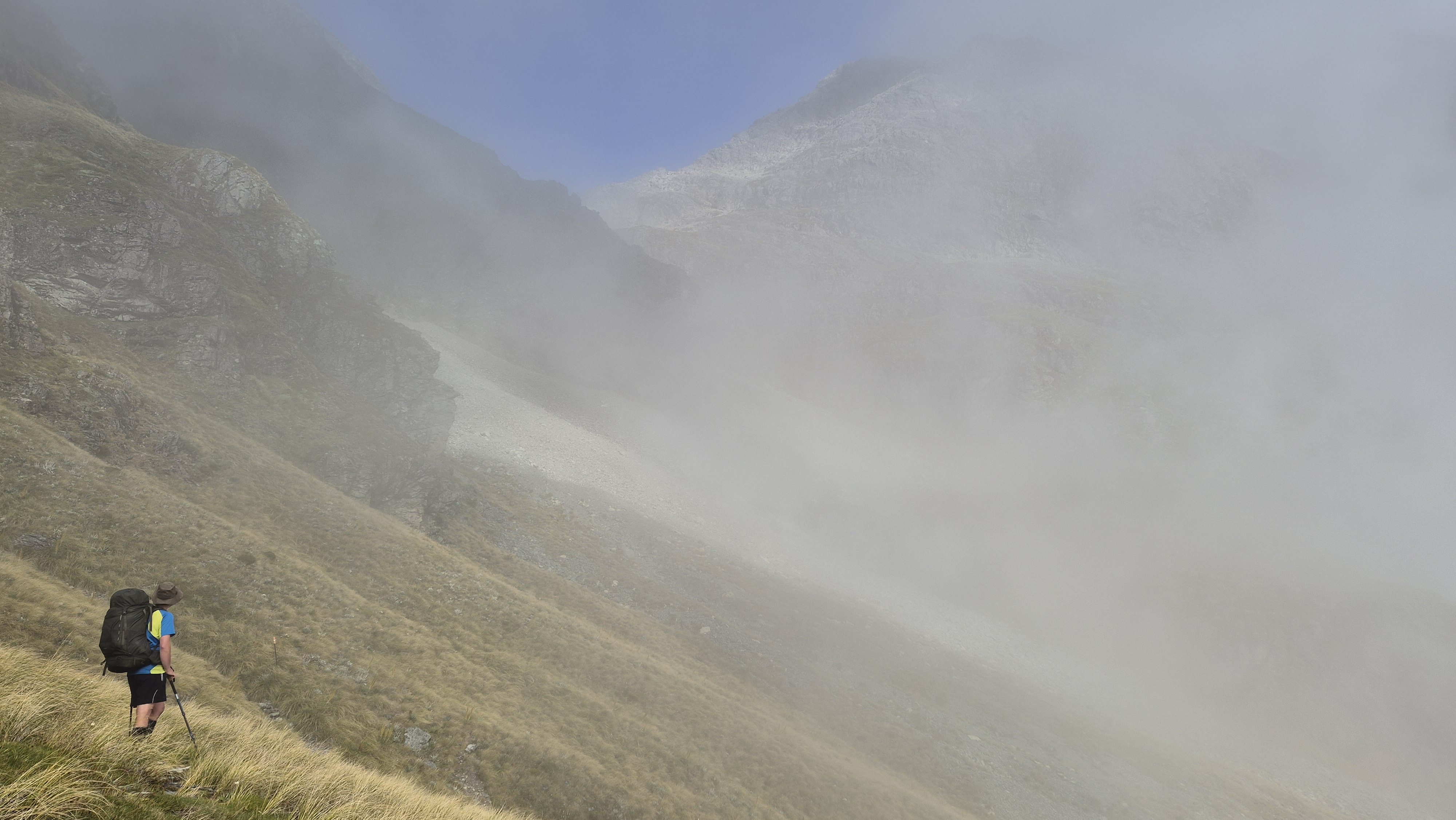 Checking out the route up to Moss Pass