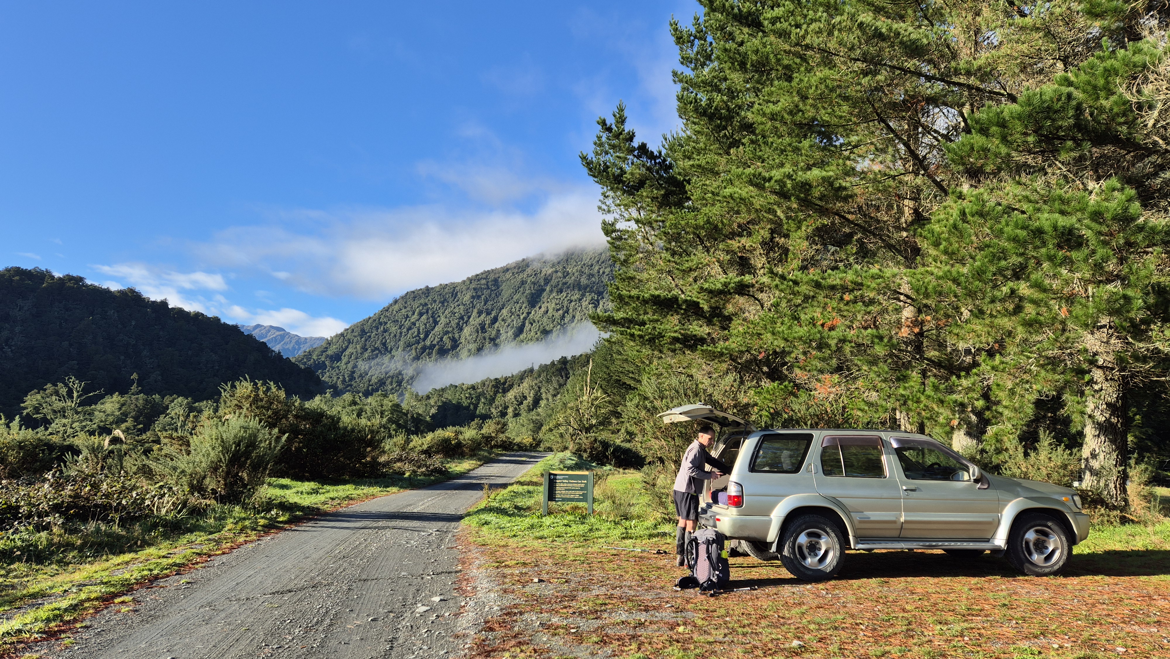 Car parking at the Haupiri River, Brian O'Lyn, Lake Morgan Cone Creek Loop