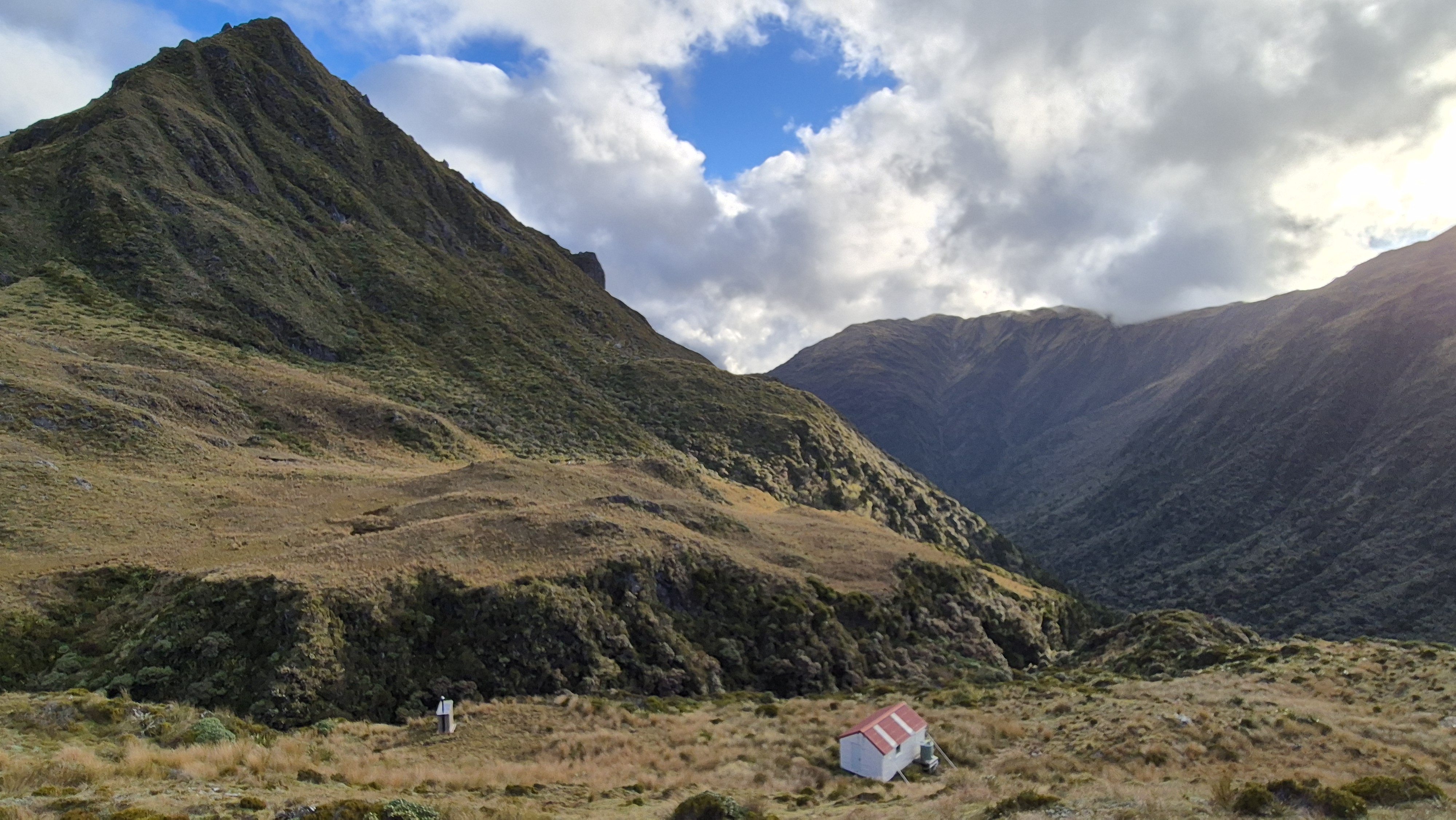 Lake Morgan hut. Lake Morgan Cone Creek loop.